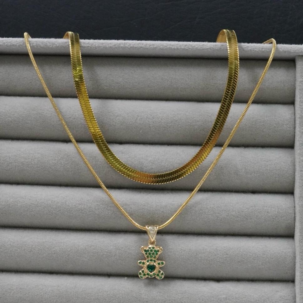 Touch Gold Set™: Doble Cadena y Pulsera en Baño Dorado